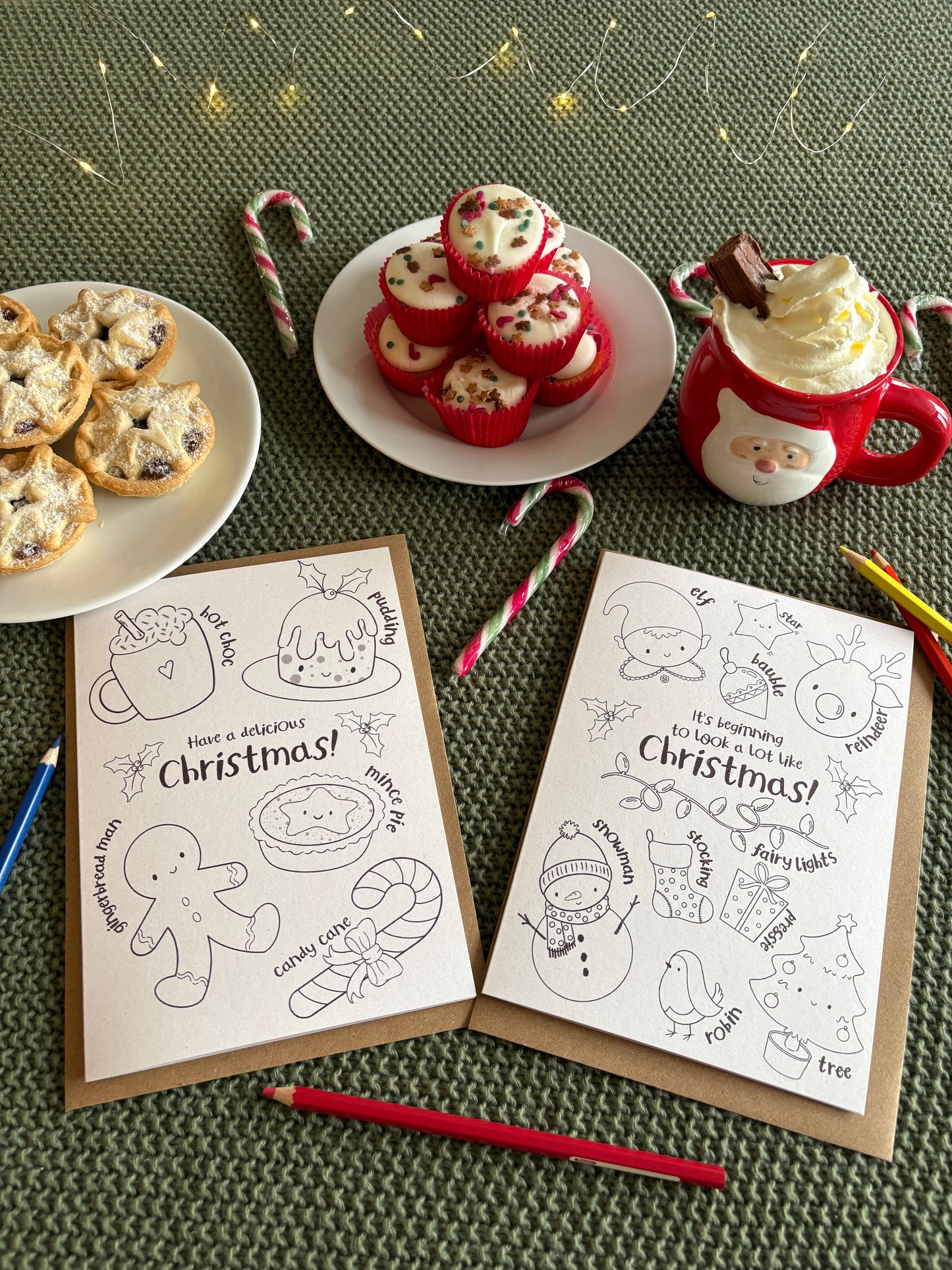 Delicious Christmas Colouring Card
